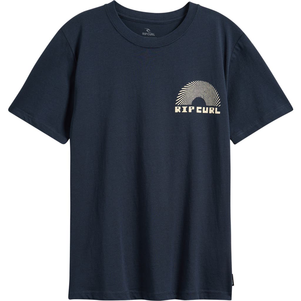 Rip Curl Kids' Rising Cotton Graphic T-shirt In Blue