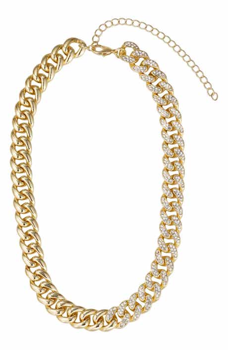 Adornia Cubic Zirconia & Curb Chain Necklace