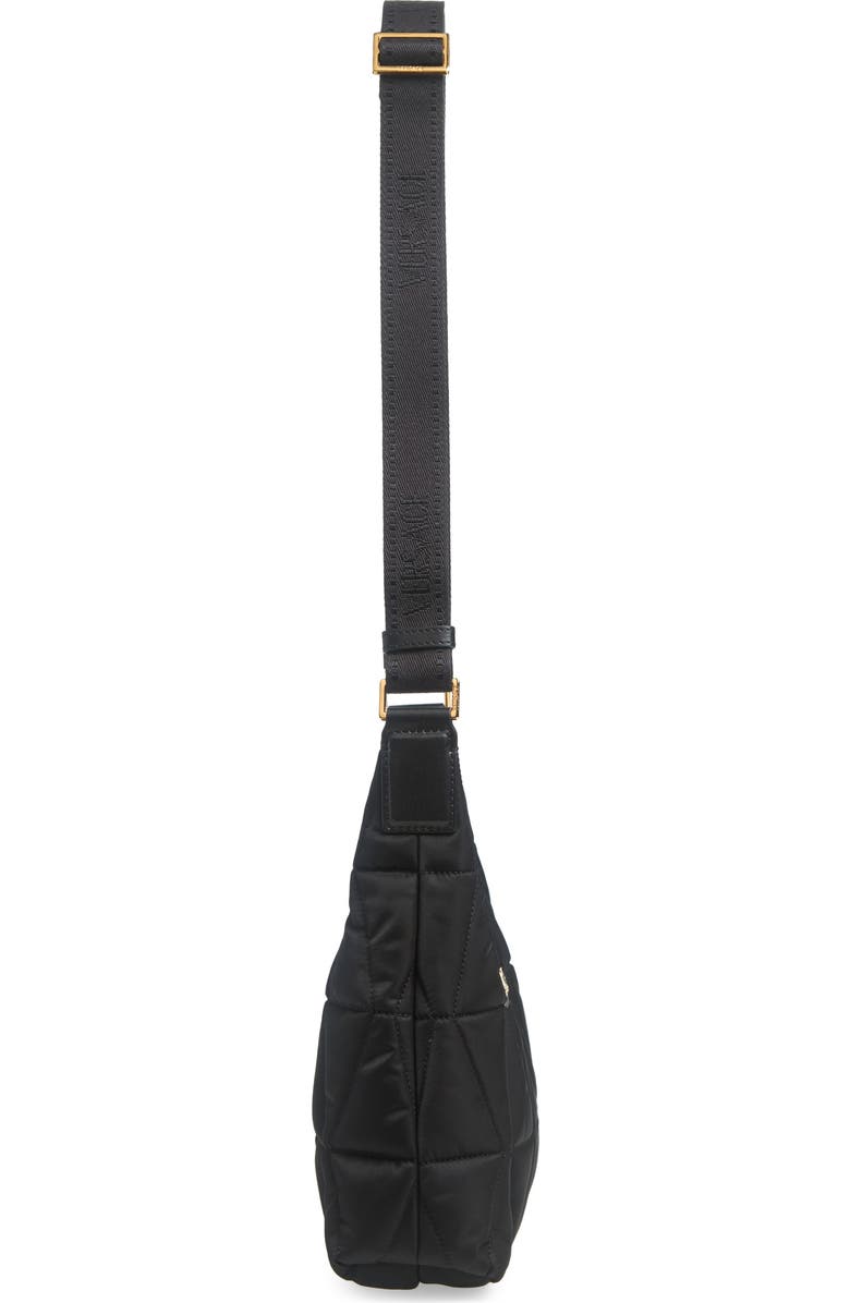Versace Quilted Nylon Hobo Bag, Alternate, color,