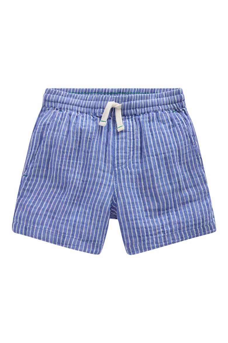 Kids' Double Cloth Cotton Shorts, Main, color, BLUE TICKING STRIPE