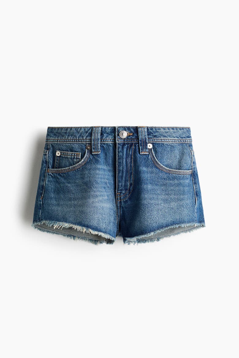 Frayed Denim Shorts, Alternate, color, Denim blue
