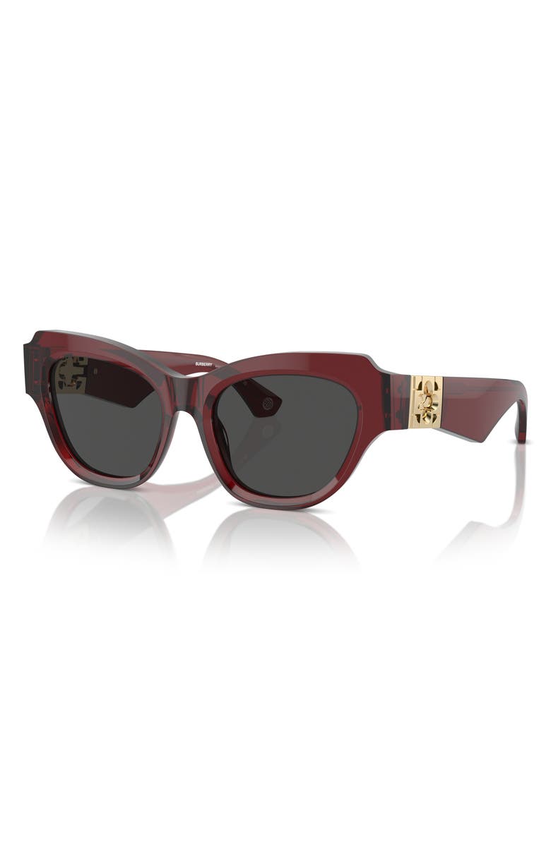 Burberry 52mm Irregular Sunglasses, Alternate, color, Bordeaux