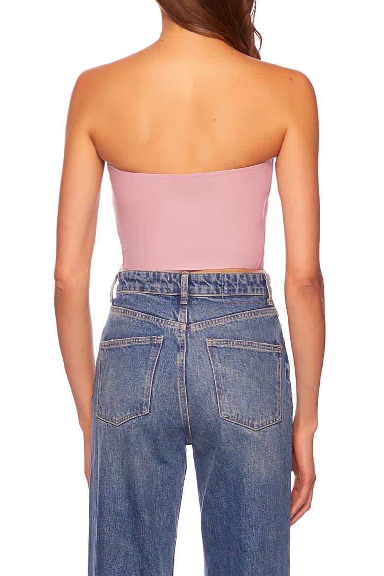 Faux Leather Crop Tube Top, Alternate, color, LIP GLOSS