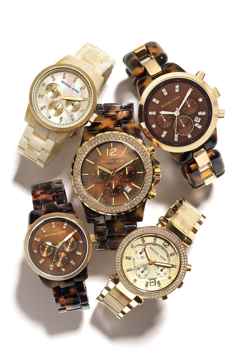 Michael Kors 'Jet Set' Bracelet Watch, 38mm, Alternate, color, TORTOISE