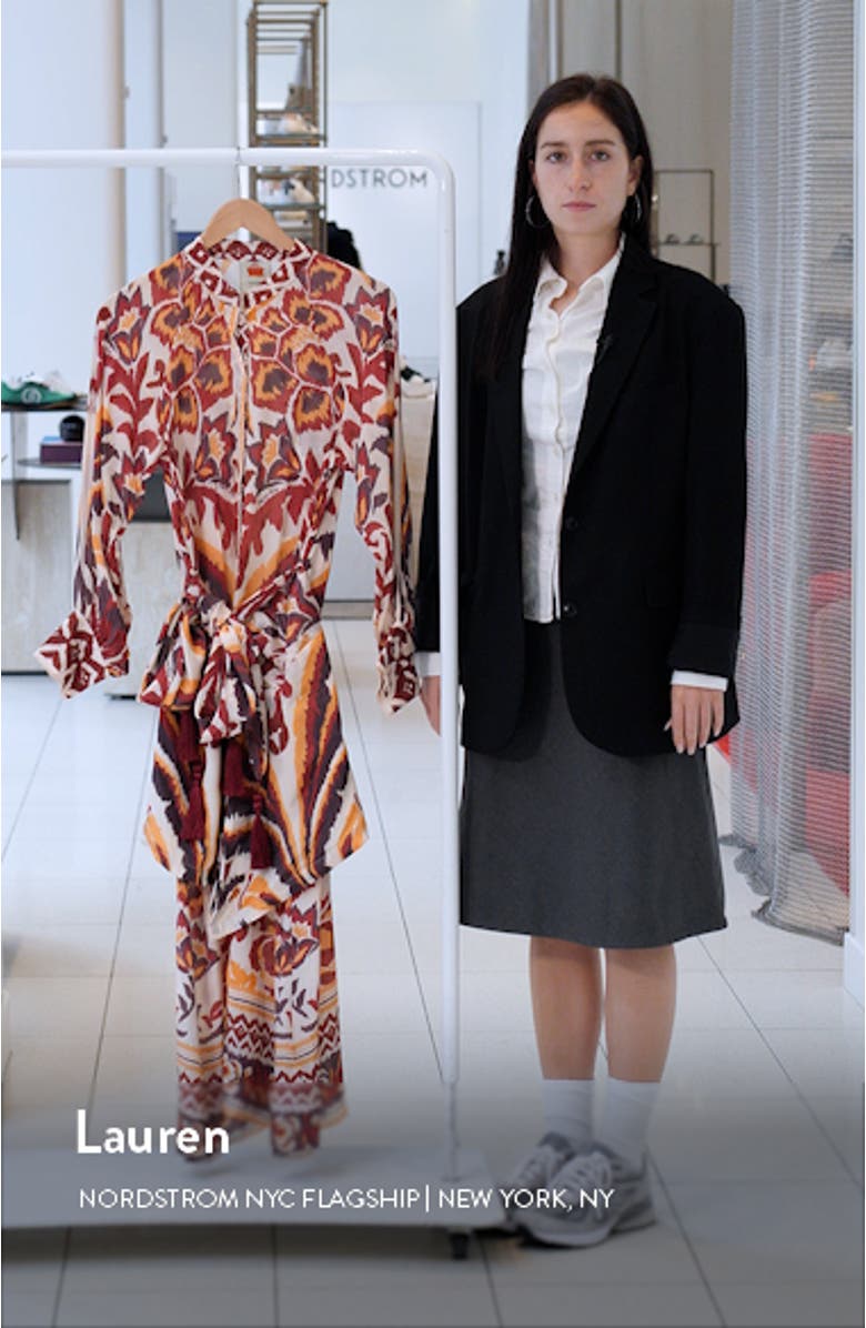 Tie Front Long Sleeve Shirtdress, sales video thumbnail