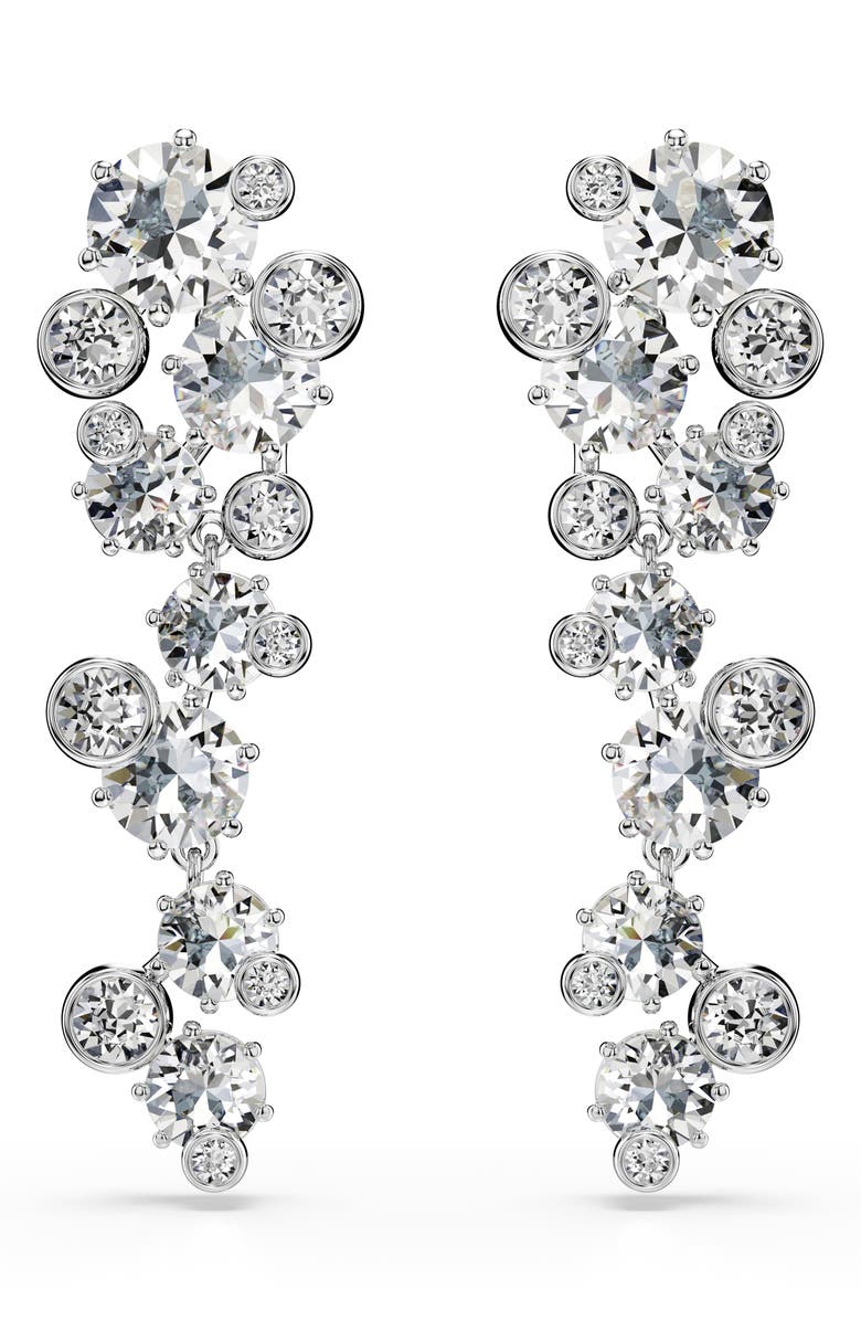 Swarovski Constella Crystal Drop Earrings, Main, color, White/ Silver