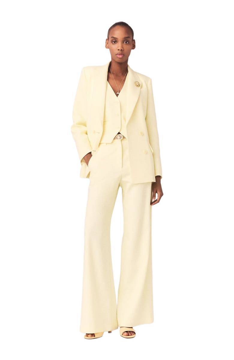 maje Double-breasted suit jacket, Alternate, color, Pale Yellow
