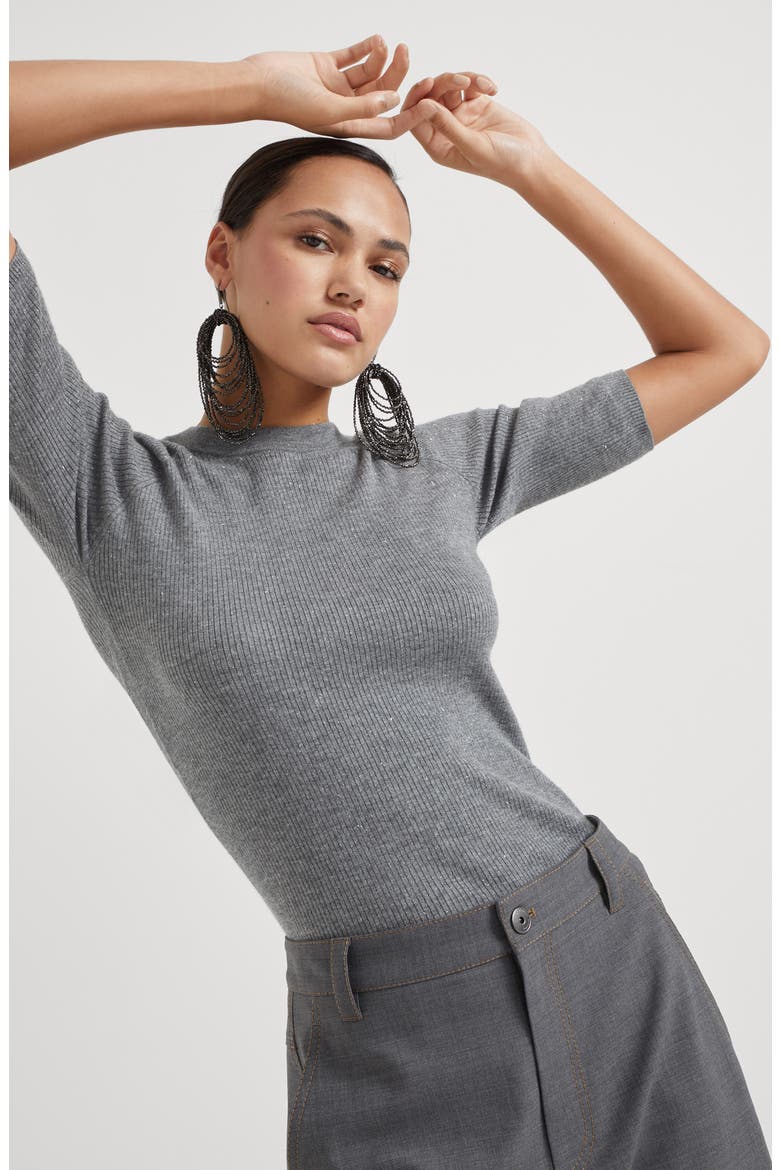 Sparkling cashmere sweater, Alternate, color, Lead