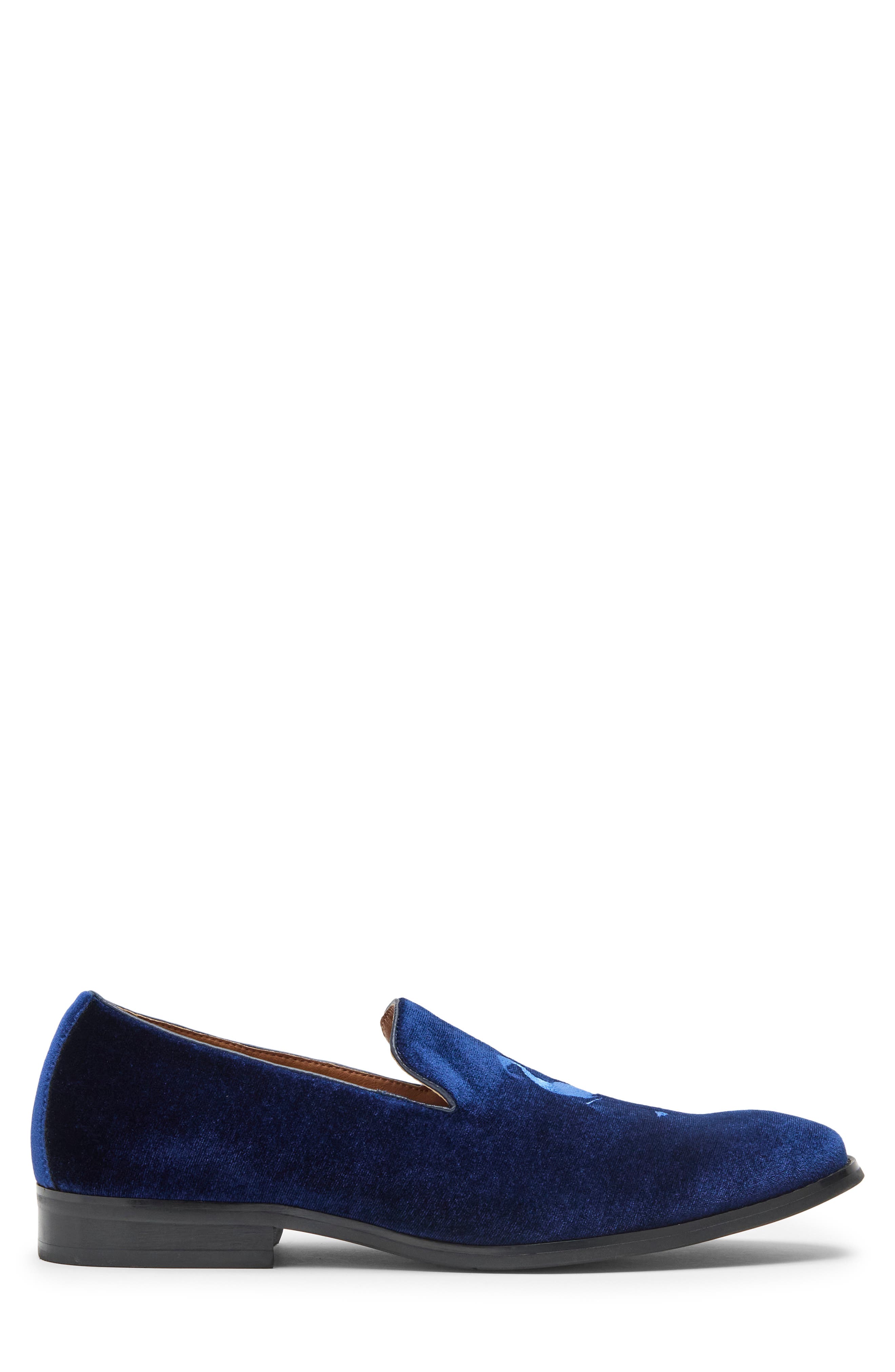 Frank Byrd Velvet Loafer, Alternate, color, NAVY