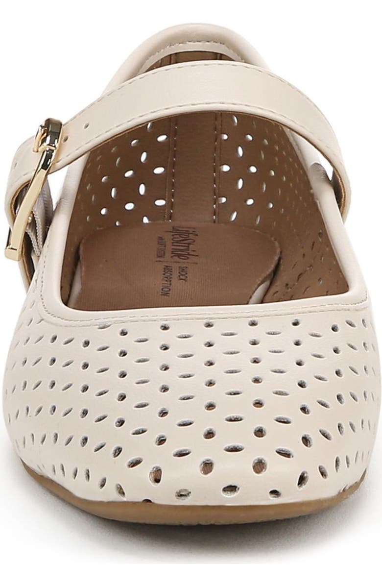 LifeStride Cameom Perforated Ballet Flat, Alternate, color, Cream