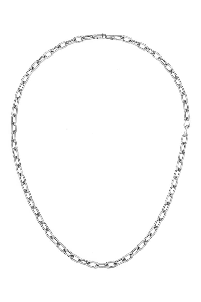 Italian Chain Link Necklace, 4mm, Alternate, color, SILVER