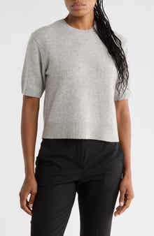 Cashmere Short Sleeve Crop Sweater