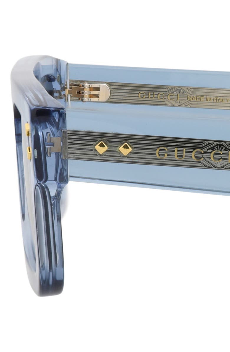 Gucci 53mm Square Sunglasses, Alternate, color, Light Blue Light Blue Grey
