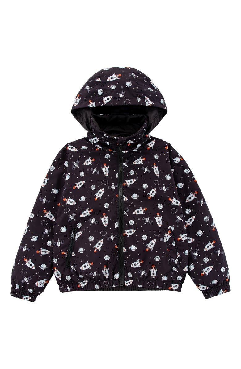 CALONIE Kids' Max Rain Water Repellent Reversible Windbreaker, Main, color, Black