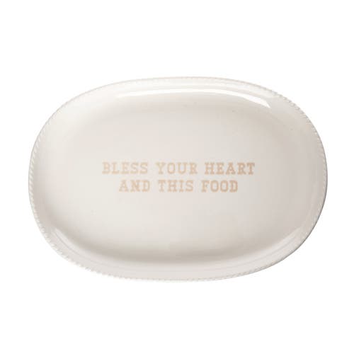 Totalee Gift Bless Your Heart Platter Ceramic White