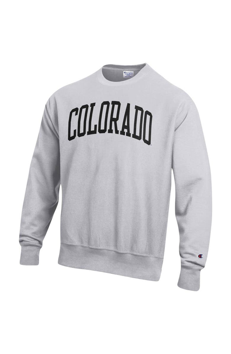Champion Men's Champion Heathered Gray Colorado Buffaloes Arch Reverse Weave Pullover Sweatshirt, Alternate, color, Heather Gray