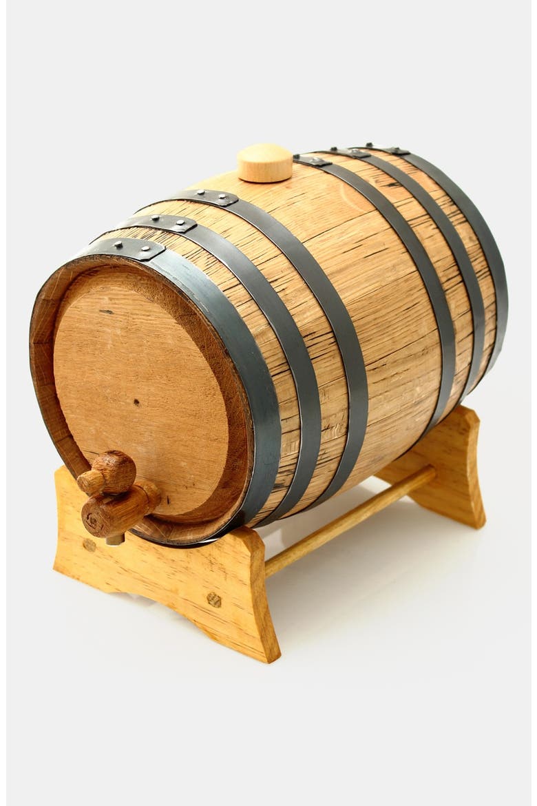 Monogram Oak Whiskey Barrel, Small, Main, color, BROWN