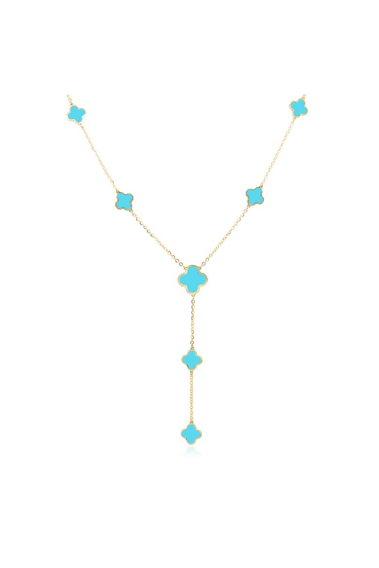 Turquoise Clover Station Lariat Necklace, Main, color, Turquoise