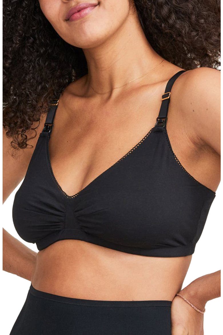 The Everyday Nursing Maternity Wireless Bra, Main, color, BLACK