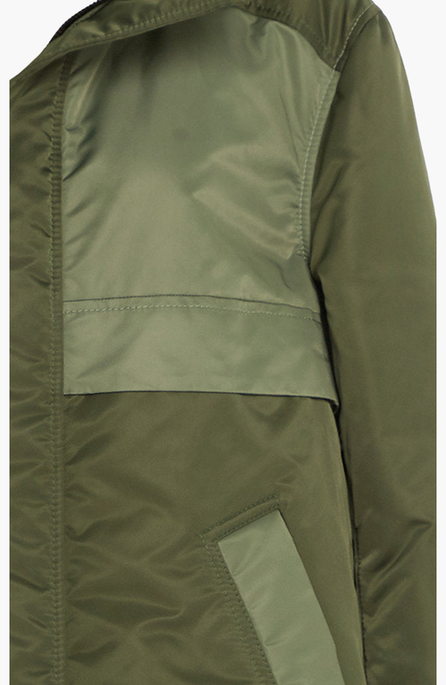 Caalo Sustainable Down Hooded Anorak In Olive Green