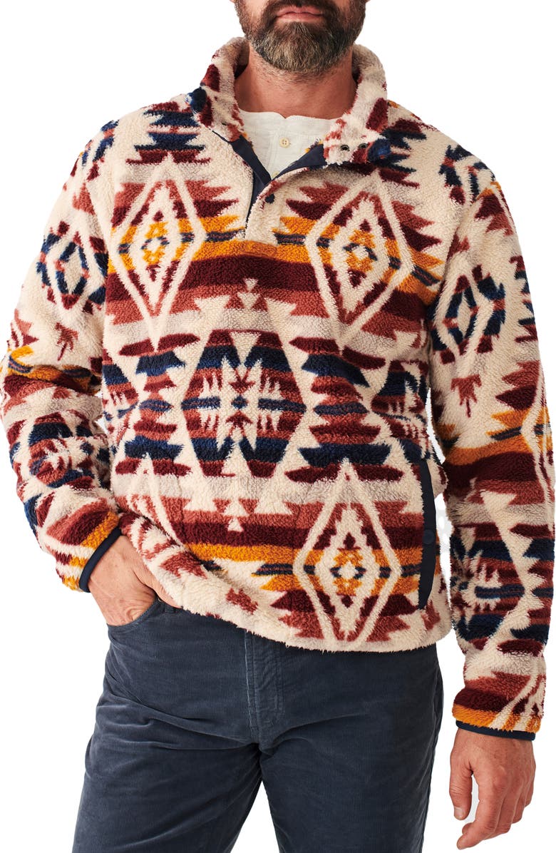 Faherty x Lehi ThunderVoice Eagle High Pile Fleece Popover Jacket, Main, color, Snowy Ridge