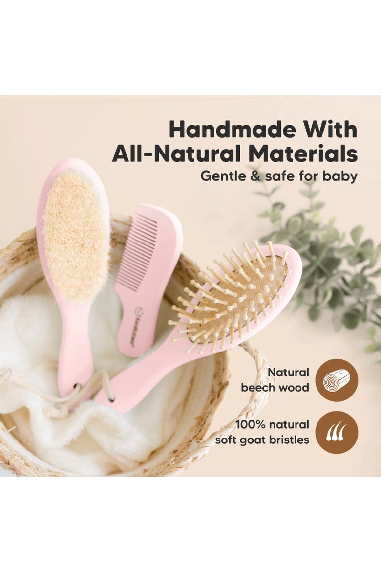 Baby Hair Brush and Comb Set, Alternate, color, Blush