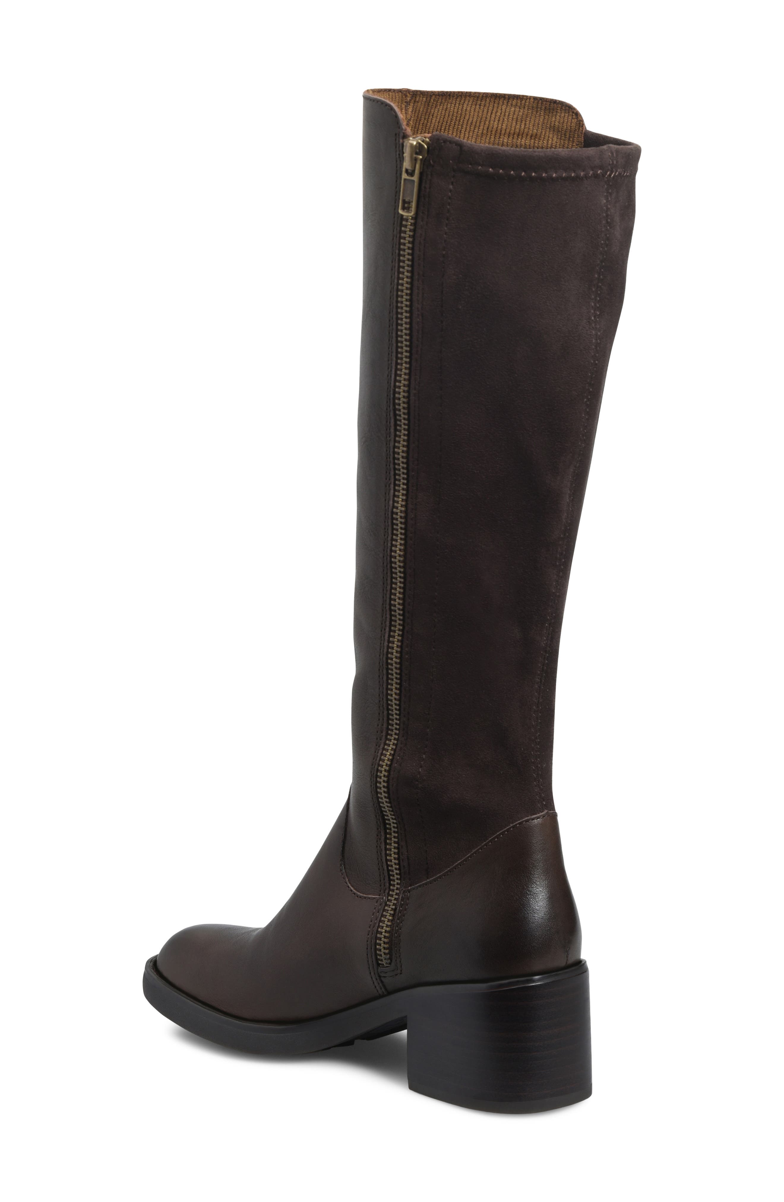 Violette Knee High Leather Boot, Alternate, color, CHOCOLATE SUEDE