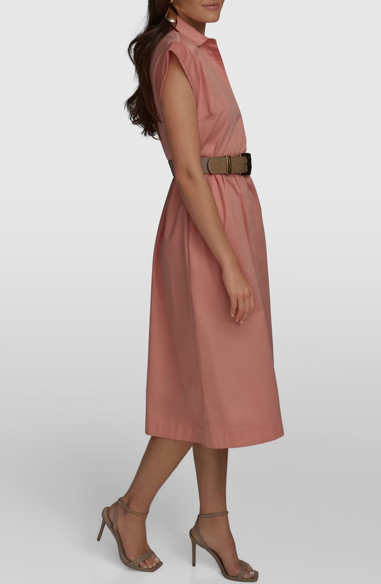 Donna Karan New York Belted Cap Sleeve Shirtdress, Alternate, color, 