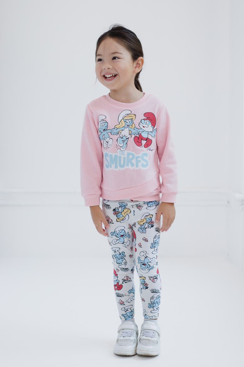 2-Piece Fleece Sweatshirt and Leggings Set, Alternate, color, Pink Smurfette