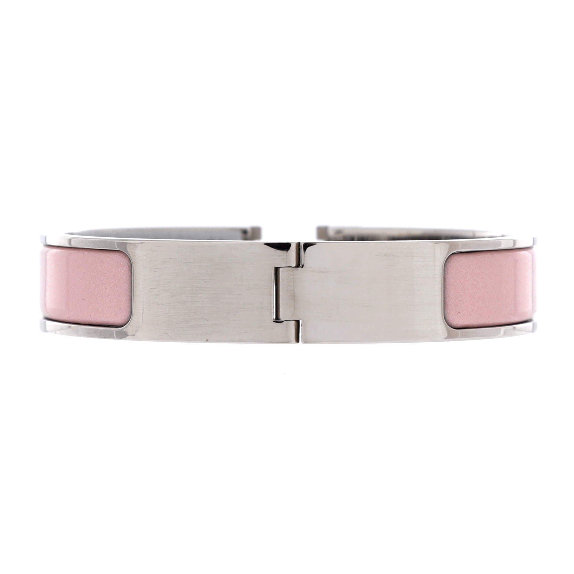 Clic H Bracelet Enamel Narrow, Alternate, color, Pink