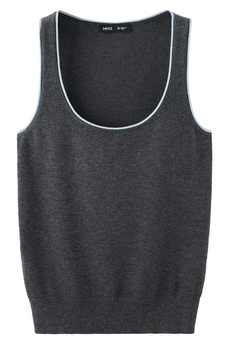 Contrast Piping Knit Top, Alternate, color, GREY