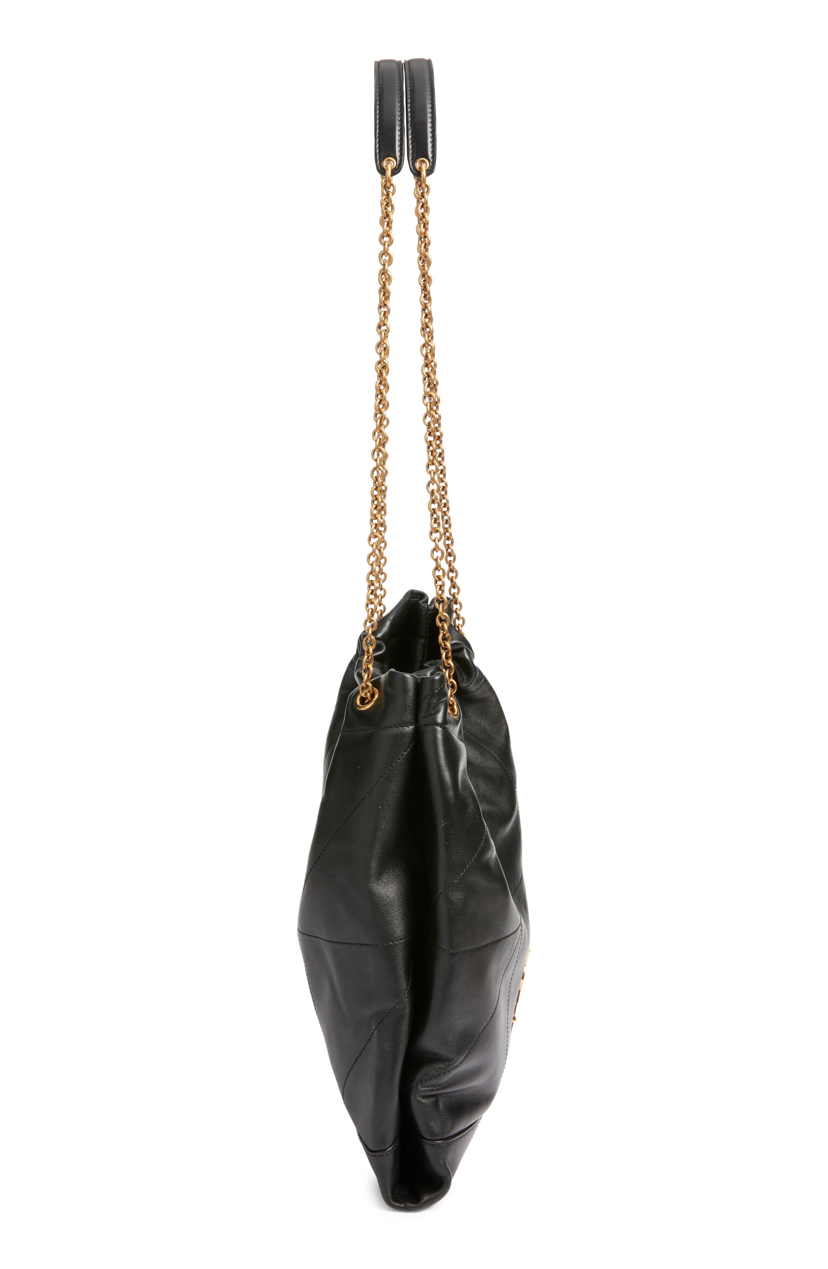 Saint Laurent Jamie 4.3 Patchwork Leather Shoulder Bag, Alternate, color, Nero