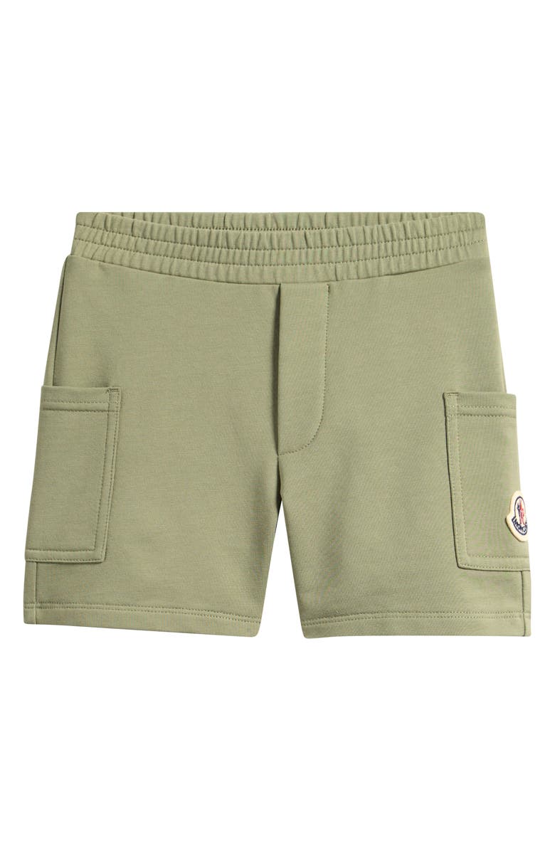 Moncler Kids' Logo Patch Cargo Sweat Shorts, Main, color, Green