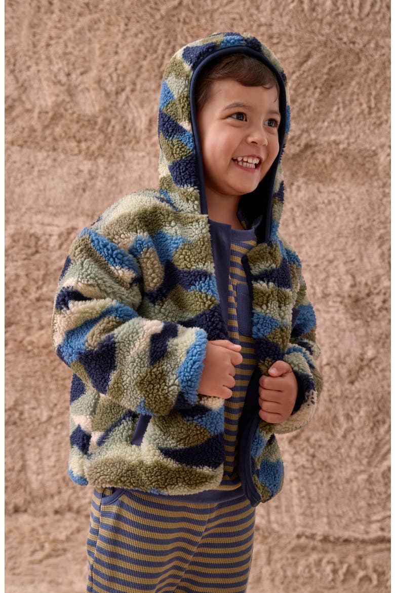 Kids' Camo Peak High-Pile Fleece Jacket, Alternate, color, CMOPK