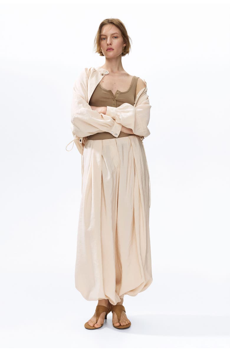 H&M Balloon-leg modal pants, Alternate, color, Light Beige