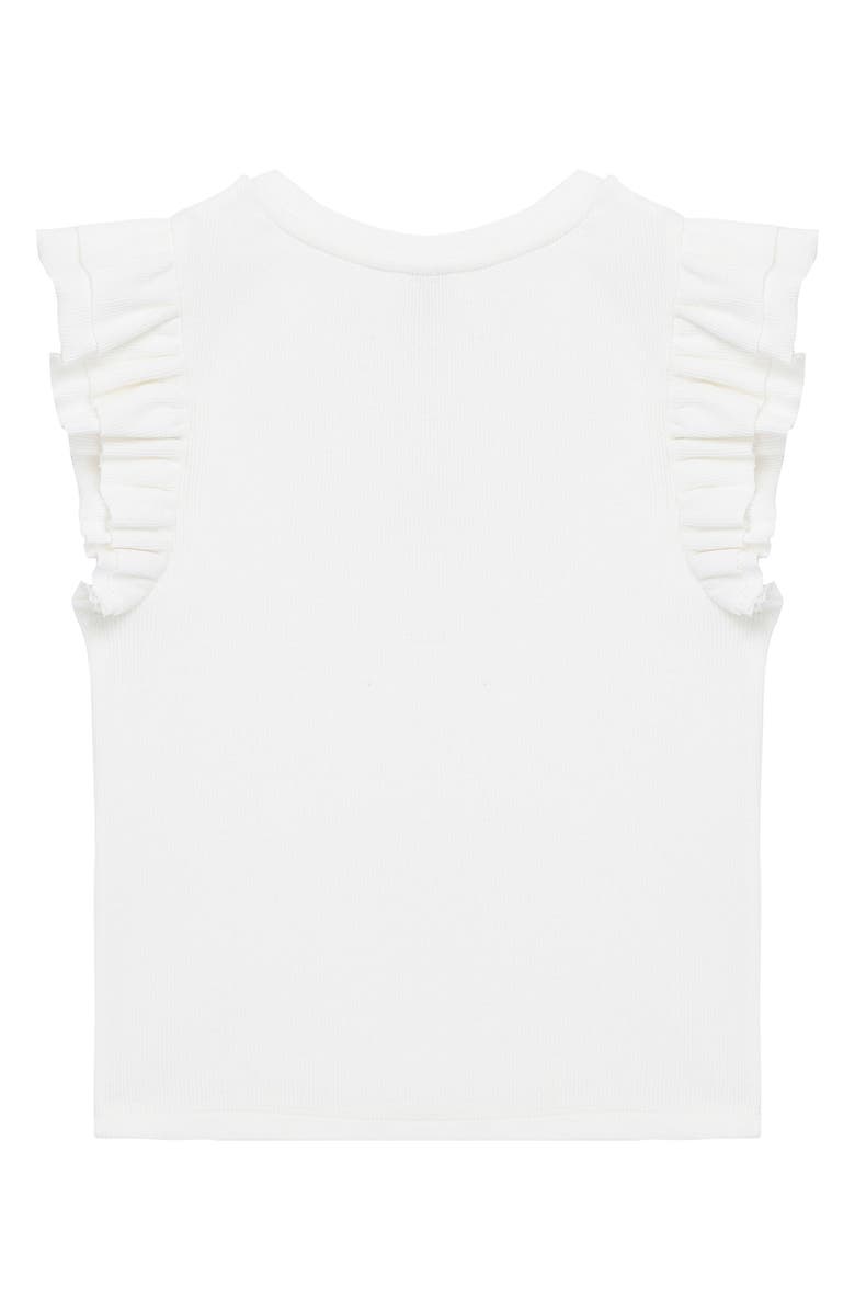 Habitual Kids Kids' Rib Ruffle Shoulder Cotton Top, Alternate, color,