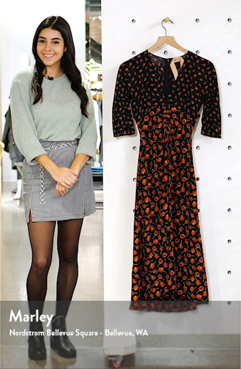 Nº21 Candy Apple Print Silk Midi Dress, sales video thumbnail