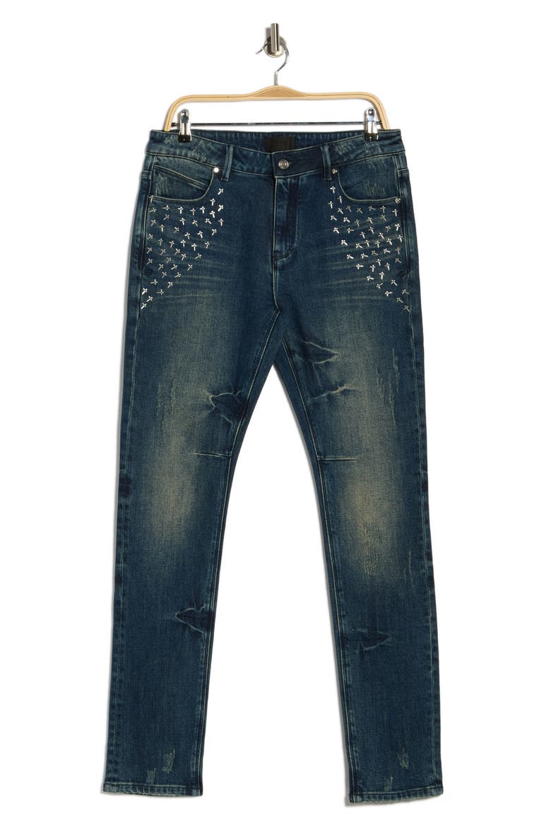 Bryant Skinny Jeans, Alternate, color, NAVY AURA