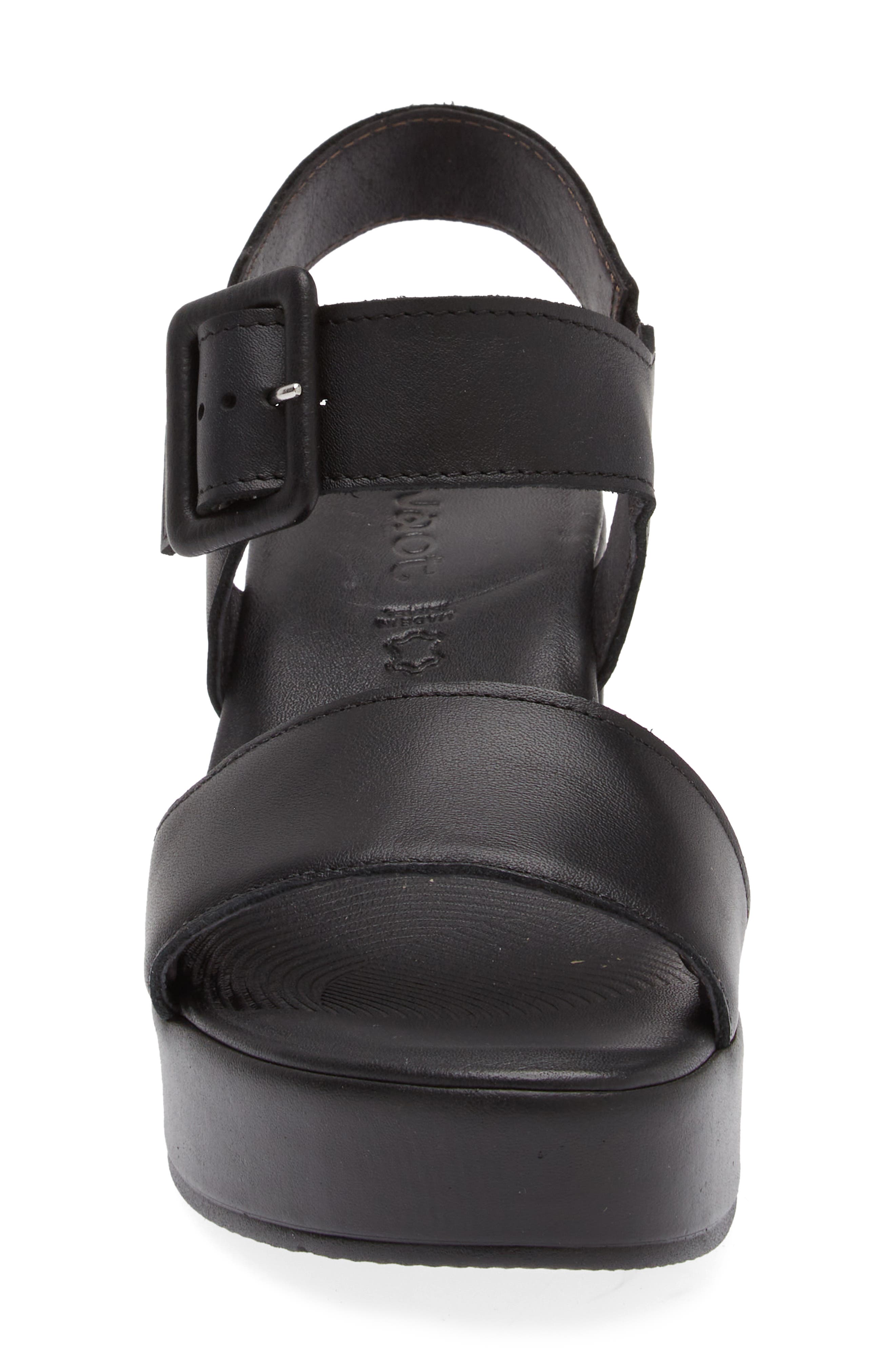 Naot Glamour Platform Sandal, Alternate, color, Jet Black Leather