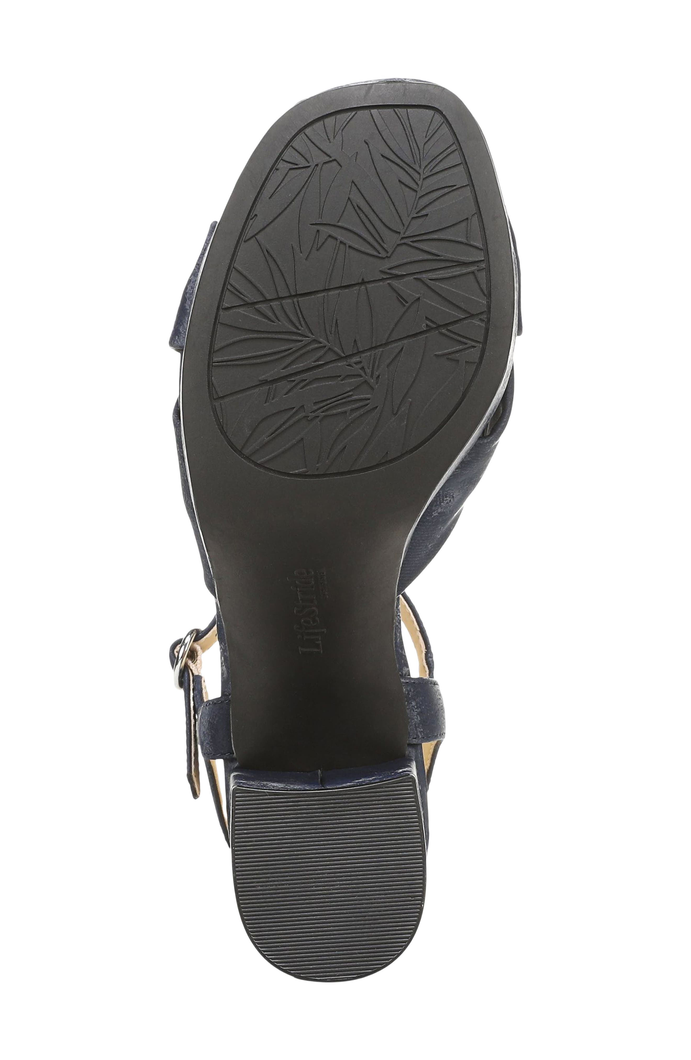 LifeStride August Ankle Strap Platform Sandal, Alternate, color, Navy