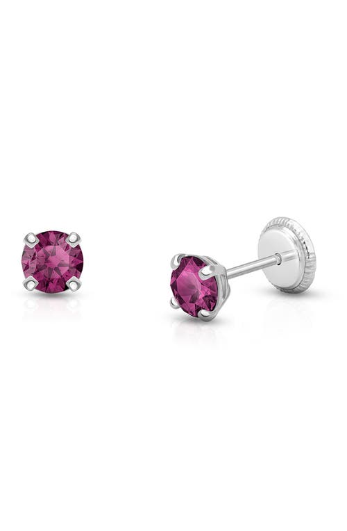 Tiny Blessings 14k Gold 4mm Crystal Birthstone Studs Screw Back Earrings In Metallic