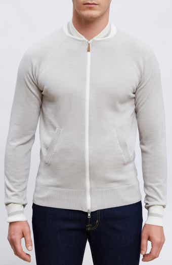 Emanuel Berg Merino Wool & Cotton Zip Cardigan