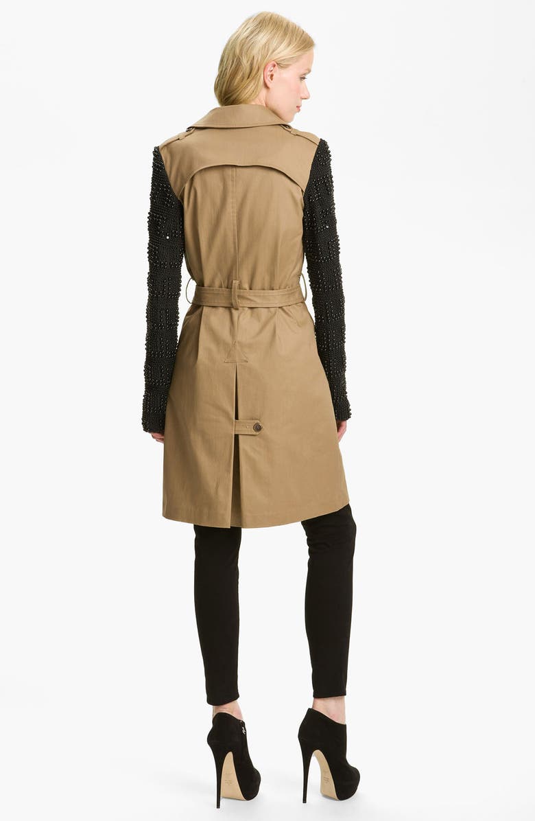 Gryphon Embellished Sleeve Trench Coat, Alternate, color,