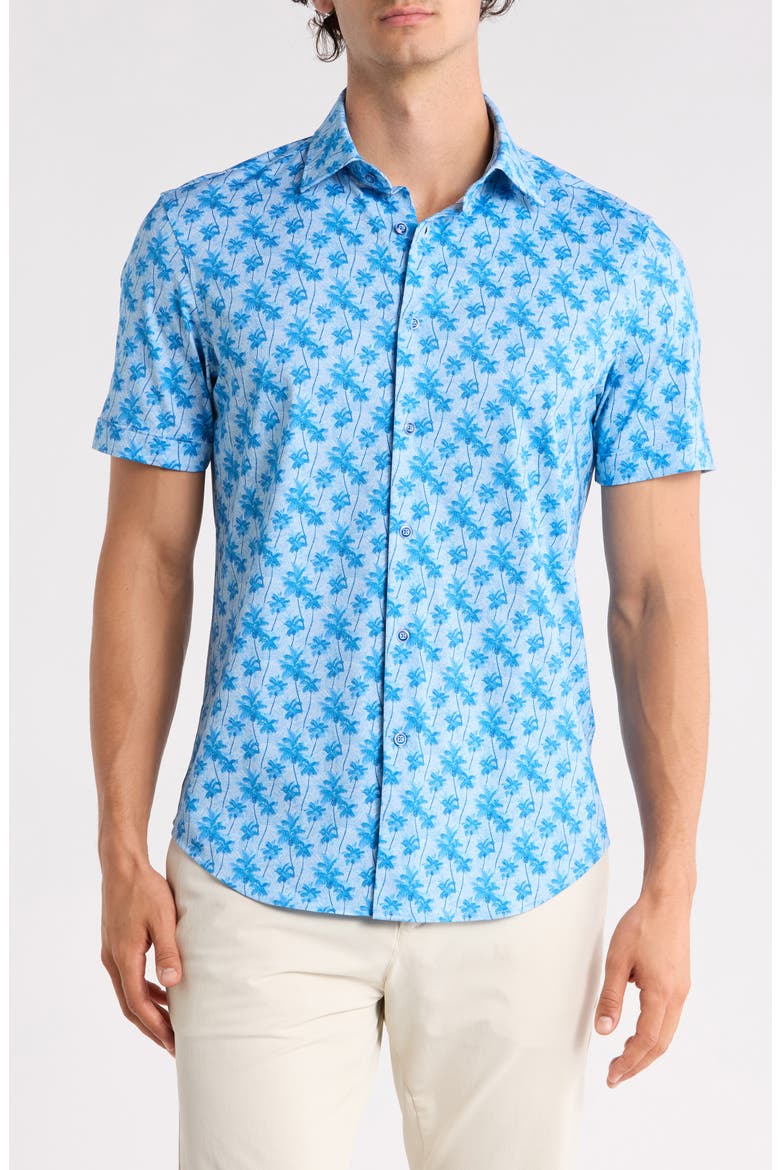 Short Sleeve Woven Shirt, Main, color, CLASSIC BLUE