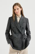 Brunello Cucinelli Virgin wool donegal blazer with monili
