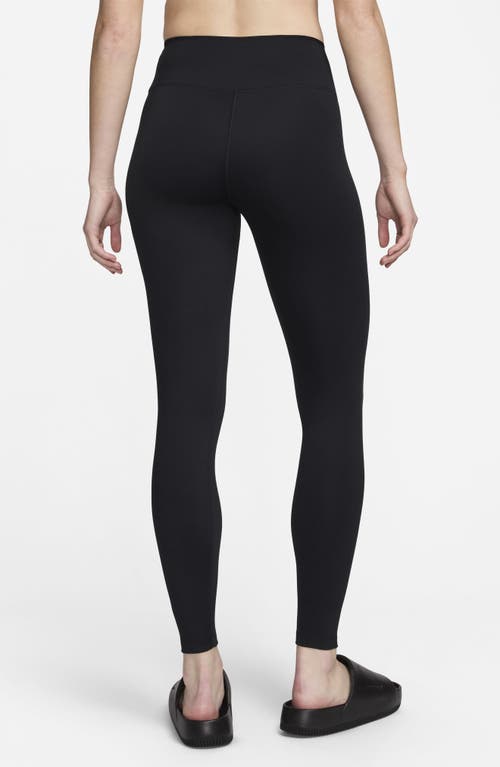 Shop Nike One University High Waist Leggings In Black/black