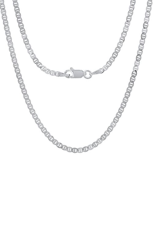 Hmy Jewelry Sterling Silver Mariner Chain Necklace In Silver