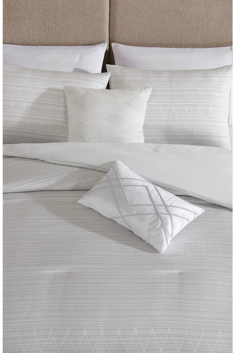 Marguerite 5-Piece King Comforter Set, Alternate, color, GREY