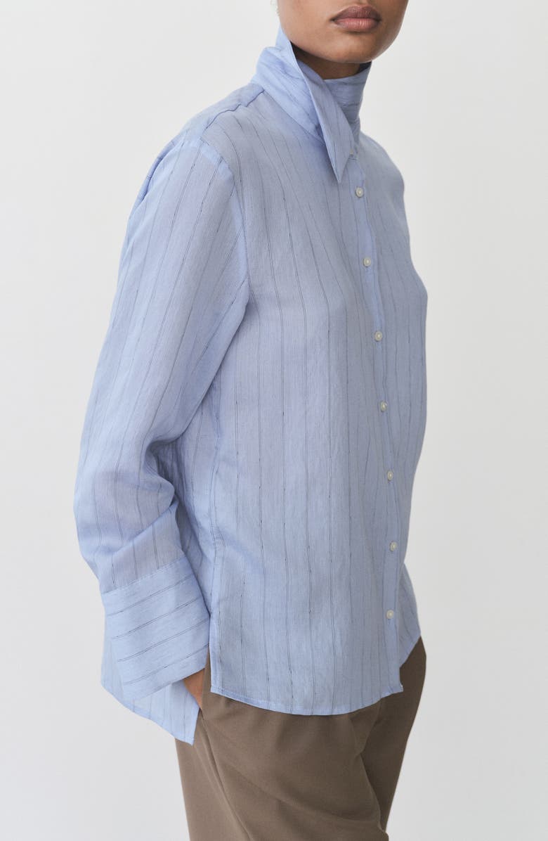 MANGO Stripe Button-Up Shirt, Alternate, color, 