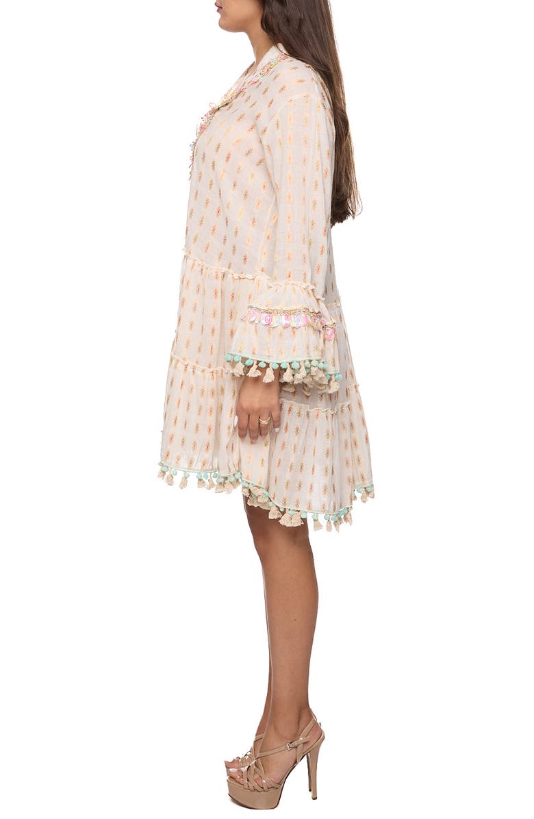 RANEES Long Sleeve Pom Pom Minidress, Alternate, color,